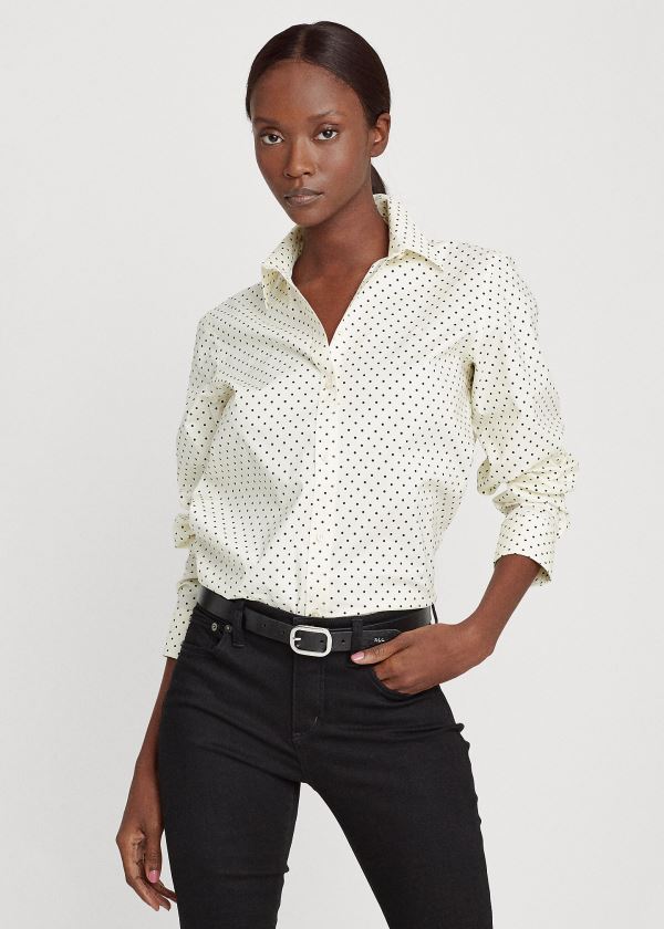 Women's Ralph Lauren Easy Care Polka-Dot Shirts | 153429YVD